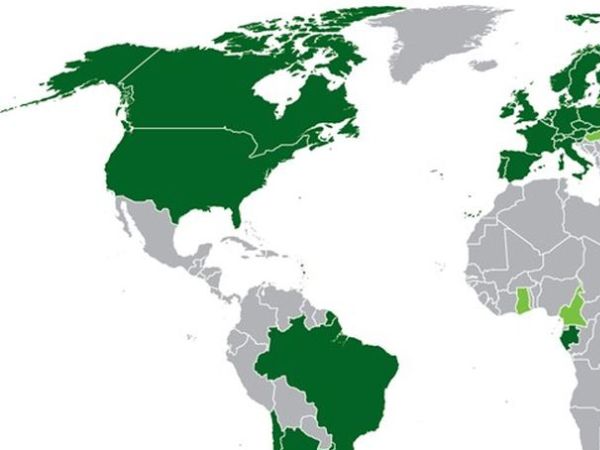 PEFC map Endorsed Not Endorsed Verenigde Staten
